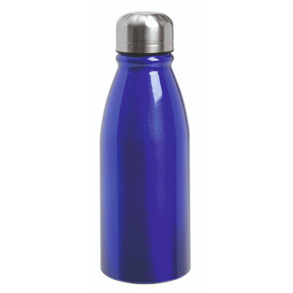 Blaue Aluminium-Trinkflasche mit Edelstahlverschluss, ideal für den täglichen Gebrauch